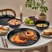 Supernal 24PC Black Wheat Straw Dinnerware Set, Unbreakable Dish Set for 6