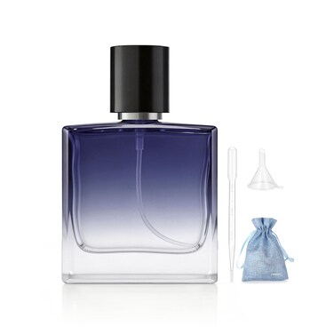 Jjkmall 50ML Gradient Blue Glass Perfume Spray Bottle