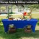 Abccanopy 6 Ft Open Back Spandex Table Cover, Fitted Tablecloth, Royal Blue