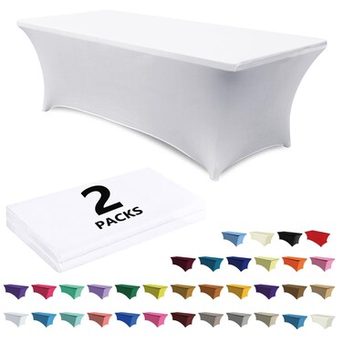 Abccanopy 2-Pack 6FT Spandex Table Covers, Stretch Tablecloth