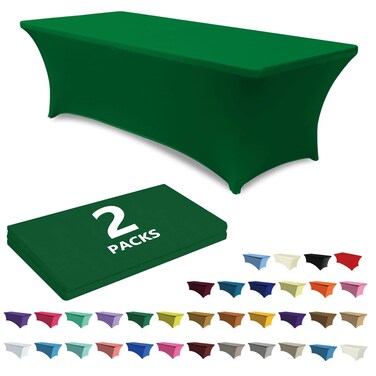 Abccanopy 2-Pack 8FT Spandex Table Covers, Stretch Tablecloth