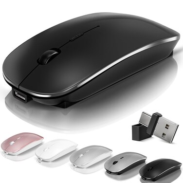 Kovess Bluetooth Wireless Mouse for Mac Air Macbook Pro Laptop PC Pad with Jiggler