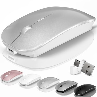 Kovess Bluetooth Wireless Mouse for Macbook Mac Air Pro Laptop PC Pad with Jiggler
