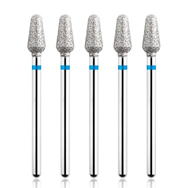 Nmkl38 5PCS Cuticle Cleaner Diamond Nail Drill File Bit for Electric Drill Machine Manicure Pedicure (Medium)