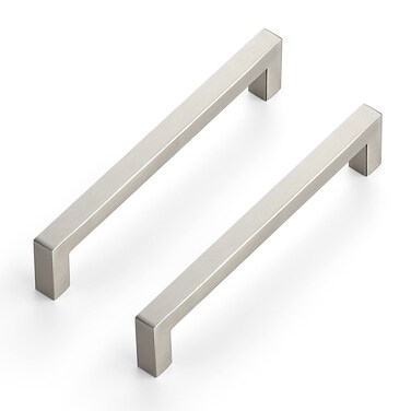 Ravinte Brushed Nickel Square Cabinet Handles & Pulls 6-1/4 Inch 10 Pack