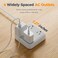 Tessan Flat Extension Cord 5FT, Flat Plug Power Strip, Grey