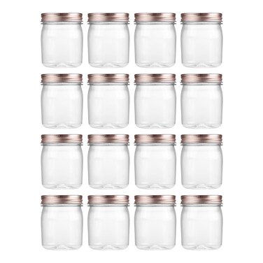Novelinks 8 Oz Plastic Mason Jars and Clear Plastic Jars with Lids 8 Oz