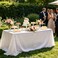 SoarDream White Sequin Tablecloth 90"x156" Wedding Glitter Table Cloth