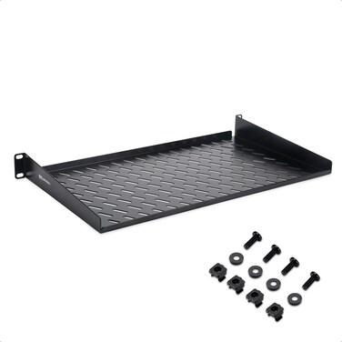 Cable Matters 1U Server Rack Shelf, 10-Inch Depth, 55LBS, Black