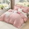 Litanika Full Comforter Set, 3 Pieces Blush Ruffle Bedding Set