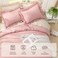 Litanika Full Comforter Set, 3 Pieces Blush Ruffle Bedding Set