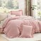 Litanika Full Comforter Set, 3 Pieces Blush Ruffle Bedding Set