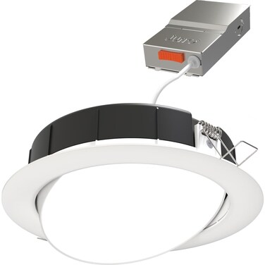 Juno 6" Adjustable LED Wafer Downlight, 5-IN-1 Cct, Matte White
