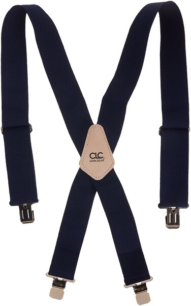 Custom Leathercraft Clc 110BLU Heavy-Duty Work Suspenders, Elastic Straps, One Size, Blue