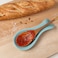 Now Designs Curved Stoneware Spoon Rest Eggshell Blue, 3.5x7.75 In