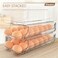 Theaoo Egg Holder for Fridge, Automatic Rolling Egg Container, Clear, 1Pack