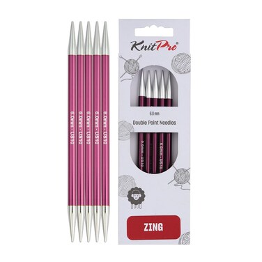 KnitPro Zing Double Pointed Needles 6" (15CM) Us Size 10 (6MM)