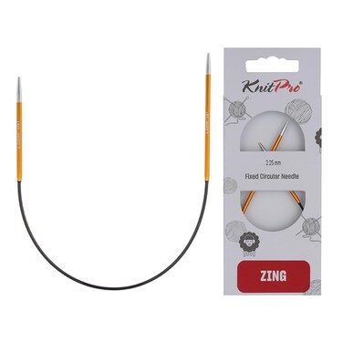 KnitPro Zing Fixed Circular Needles Asymmetrical 10" (25CM) Us Size 1 (2.25mm)