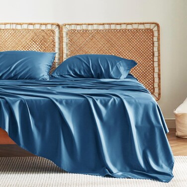 Bedsure Purewoven 100% Rayon Derived from Bamboo, Full Size Sheets, 4 Pcs