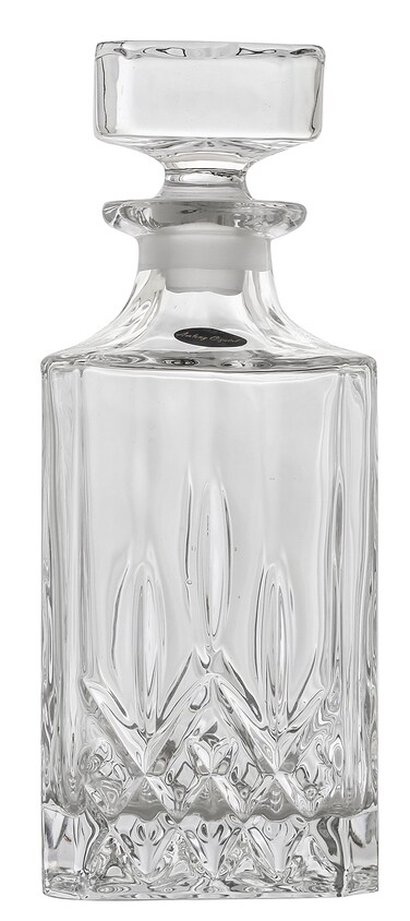 Amlong Crystal Lead-Free Crystal Liquor Decanter with Stopper, Rectangular