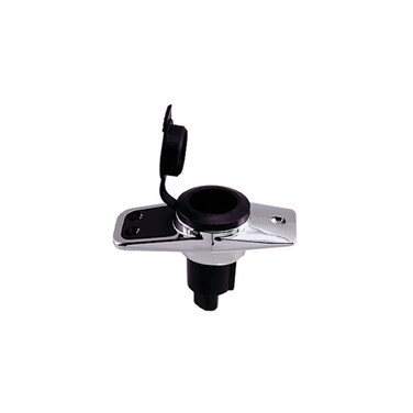 Perko 10603B0DP Chrome-Plated 3-PIN Plug-in Light Base with 5&deg; Rake - 3.75" X 1.75" Base