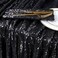 QueenDream Sparkly Sequin Tablecloth Black Table Cloth 50X80 Inches Rectangle Overlay