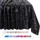 QueenDream Sparkly Sequin Tablecloth Black Table Cloth 50X80 Inches Rectangle Overlay
