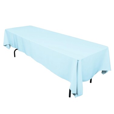 Ltc linens Linentablecloth 60 X 126-Inch Rectangular Polyester Tablecloth Baby Blue