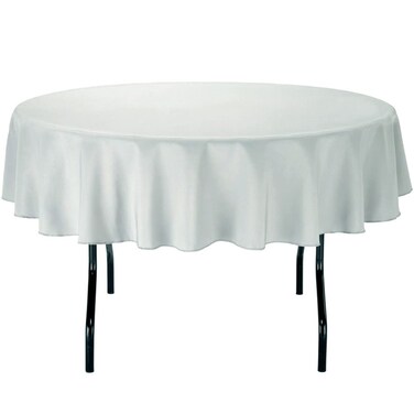 Ltc linens Linentablecloth 70-Inch Round Polyester Tablecloth Silver