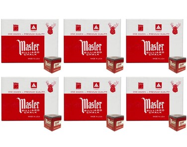 Master Masters Gray Billiard Cue Chalk - 6 Dozen