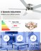 EasyNice 52 Inch Brushed Nickel Flush Mount Ceiling Fan with Light and Remote