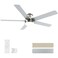 EasyNice 52 Inch Brushed Nickel Flush Mount Ceiling Fan with Light and Remote