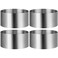 Yardwe Round Stainless Steel Cake Ring Mold Mousse Cake Mold 4 Pcs