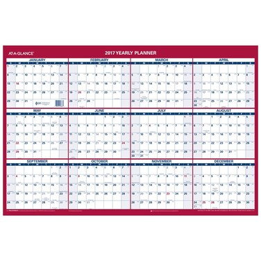 At-a-glance Wall Calendar 2017, Erasable, Reversible, Vertical/Horizontal, Planner, 36 X 24" (PM2628)