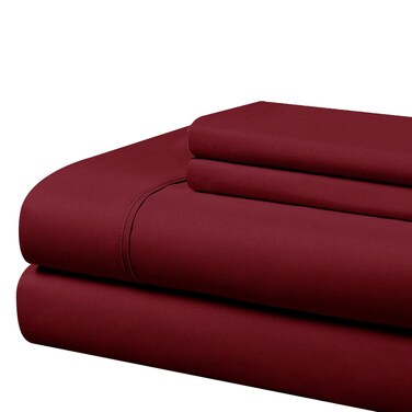 Cathay Home Cal King Sheet Set, Ultra- Soft Microfiber Bed Sheets, Burgundy