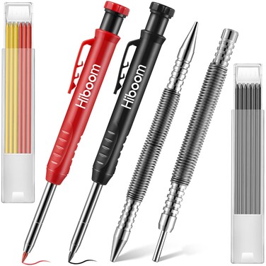 Hiboom Spring Nail Set and Hinge Pin Removal Tool with Sharpener & 12 Pcs Refills