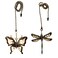 Gdqlcnxb Ceiling Fan Pull Chain Ornaments Extension,12 Inches Lighting and Fan Beaded Ball Fan Pull Chain Extender with Connector, Dragonfly and Butterfly Ceiling Fan Pull Chain Set-2Pcs