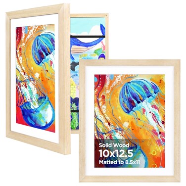 Kinlink 10X12.5 Kids Art Frame, Natural Artwork Frames 2 Pack
