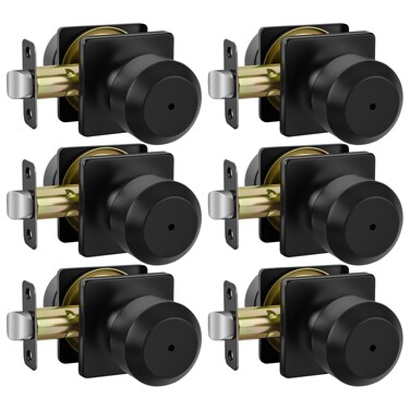 Haidms Matte Black Door Knobs Interior, Privacy Door Knobs 6 Pack