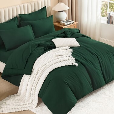 Litanika Full Comforter Set with Sheets - 7 Pieces Solid Bed in a Bag