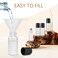 Jiuwu 50 Pack 3ML Clear Small Glass Roller Bottles, Refillable, Leak-Proof