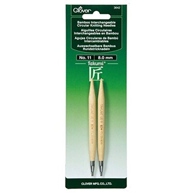 Clover 3642 Needlecraft Takumi No.11 Bamboo Interchangeable Circular Knitting Needles