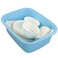 Nicesh 4-Pack Plastic Dishpan, 12 Quart Kitchen Wash Bin, Blue