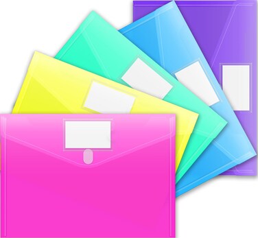 Sooez 5 Pack File Folders, Clear Poly Envelopes Plastic Folders A4 Pouch