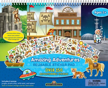 Teacher Created Resources Amazing Adventures Reusable Sticker Pads