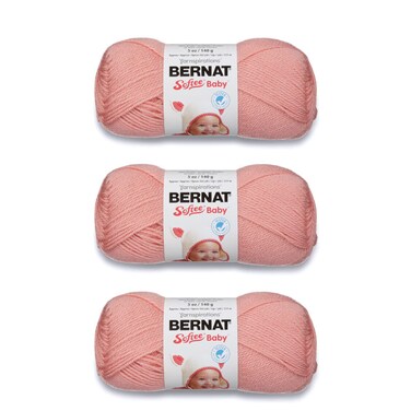 Bernat Softee Baby Yarn for Crocheting Soft, Soft Peach, 3-Pack