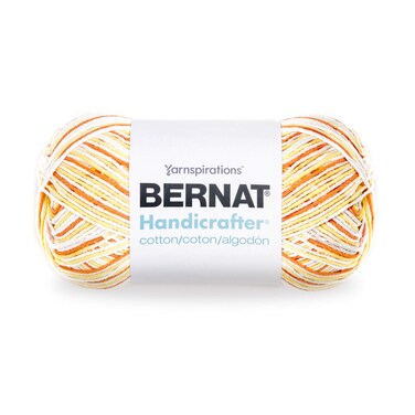 Bernat Handicrafter Cotton Yarn, Gauge 4 Medium Worsted, Creamsicle