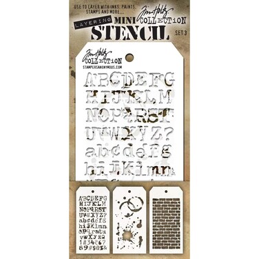 Tim Holtz Mini Layered Stencil Set 3/Pkg-Set 3