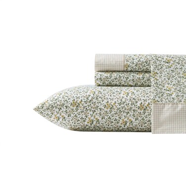 Laura Ashley Full Size Sheet Set with Fitted Sheet & Pillowcases