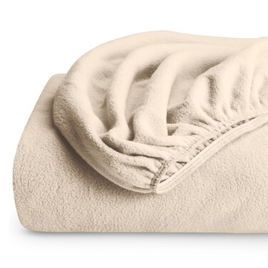Bare Home Super Soft Fleece Fitted Sheet (Twin XL, Sand)